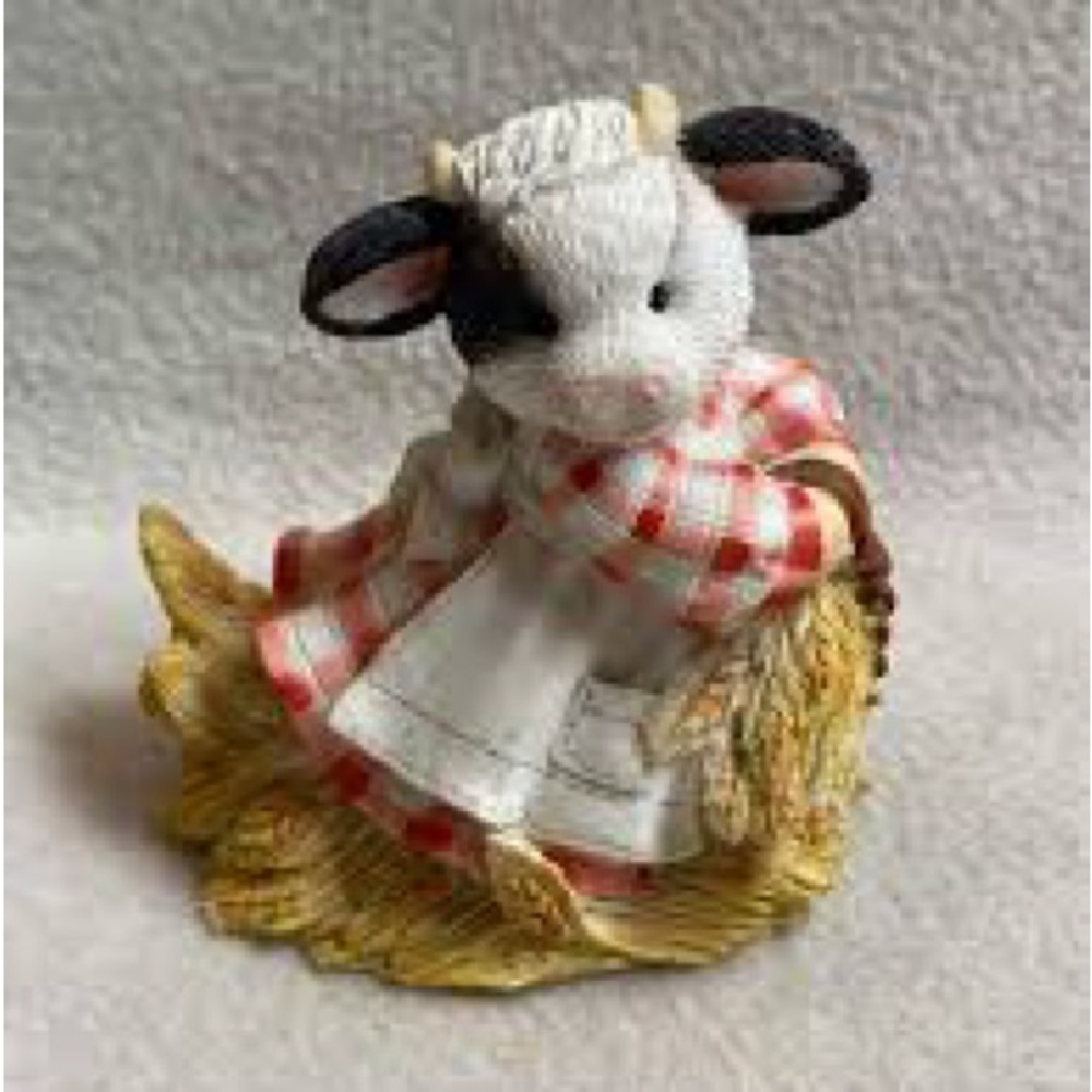 Vintage Enesco Mary's Moo Moos Outstanding in Your Own Field Cow Figurine